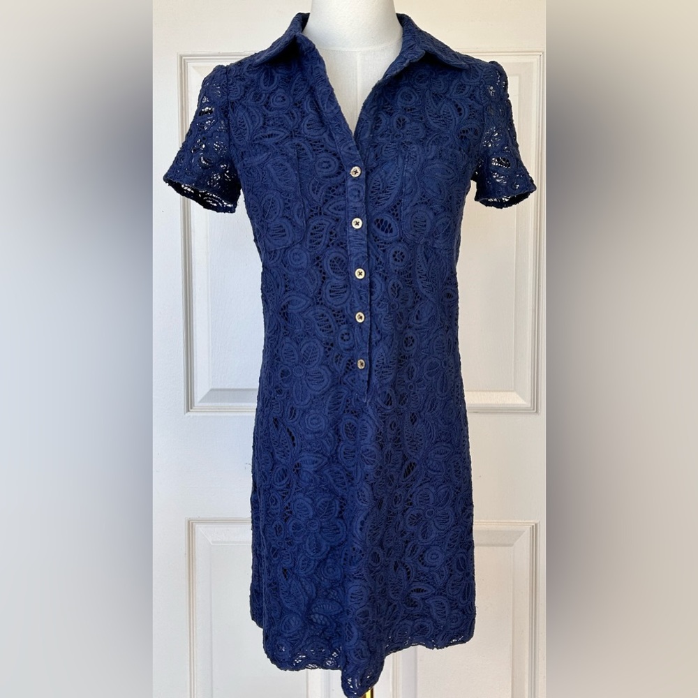 Lilly Pulitzer Brand Women’s Lace Overlay Shirtdress‎ 00